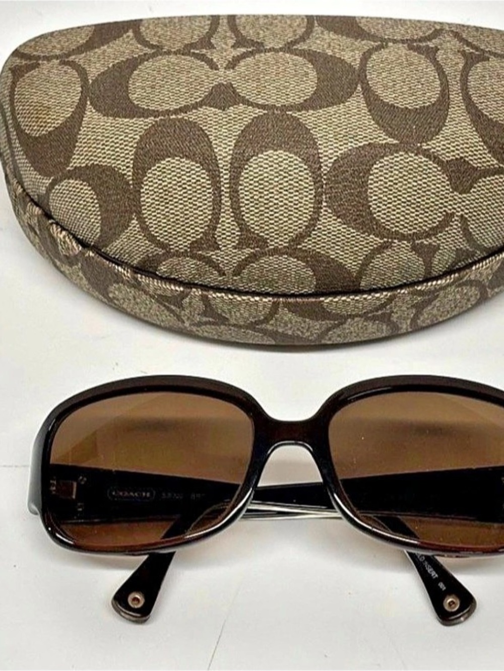 Vintage Coach Signature C Brown Sunglasses with Case